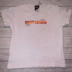 Harley Davidson Gem White T Shirt